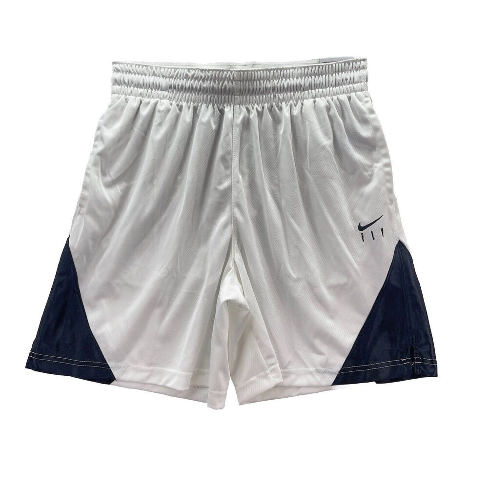Nike Basketball Shorts Mens Medium Tall White Black Elite Loose Fit DH7160-100